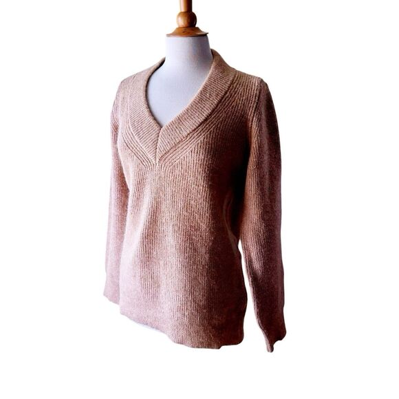 Zara Oatmeal Beige Mohair Wool Blend Sweater - Large - Picture 6 of 8